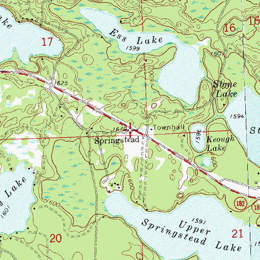 Topographic Map of Springstead, WI