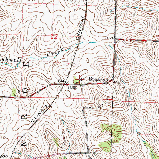Topographic Map of Stearns, WI