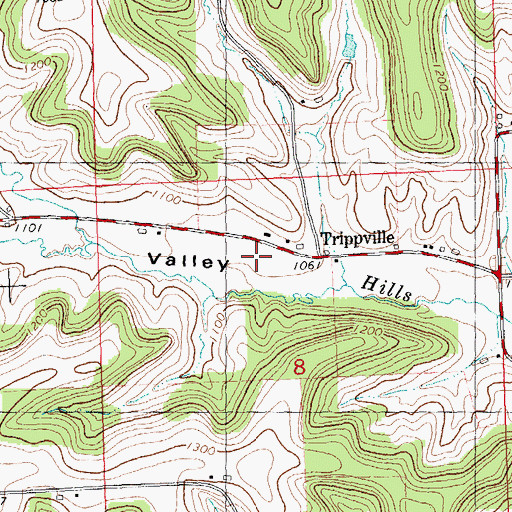 Topographic Map of Trippville, WI