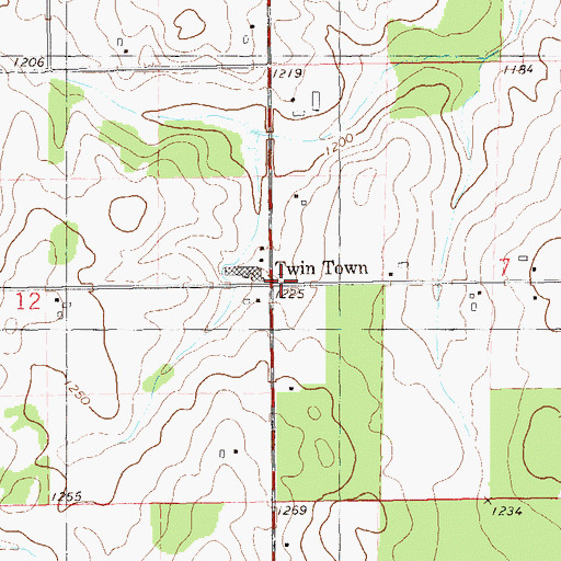 Topographic Map of Twin Town, WI