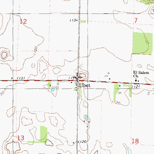Topographic Map of Ubet, WI