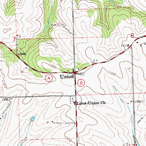 Topographic Map of Union, WI