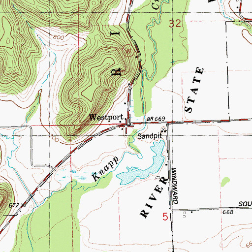 Topographic Map of Westport, WI