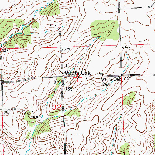 Topographic Map of White Oak, WI