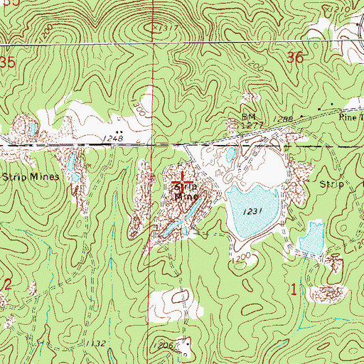 Topographic Map of Miller Mines, AL