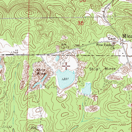 Topographic Map of Schefner Mine, AL