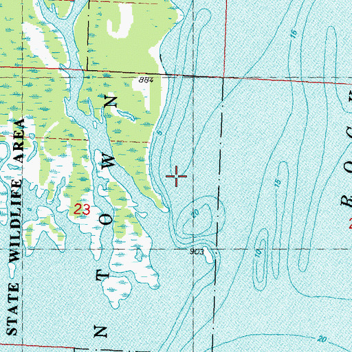 Topographic Map of Castle Rock Lake, WI
