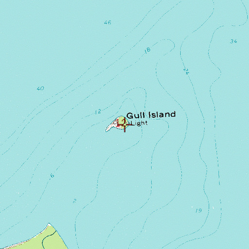 Topographic Map of Gull Island Light, WI