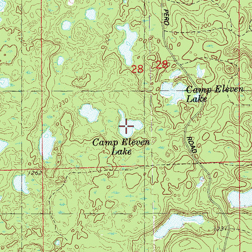 Topographic Map of Camp Eleven Lake, WI