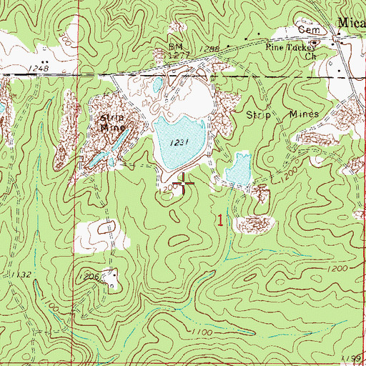 Topographic Map of Crystal Clear Mine, AL