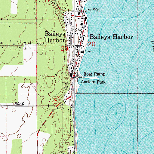 Topographic Map of Anclam Park, WI