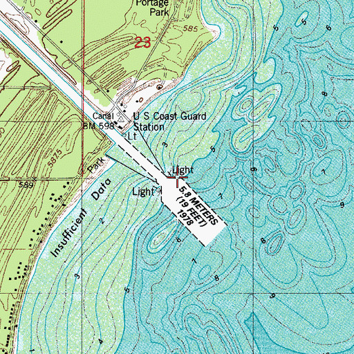 Topographic Map of Pierh Light, WI