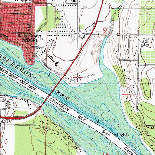 Topographic Map of Snug Harbor Yacht Basin, WI