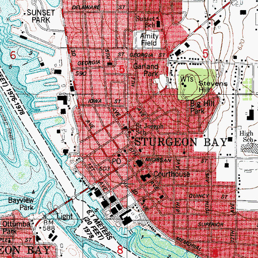 Topographic Map of Saint Joseph School, WI