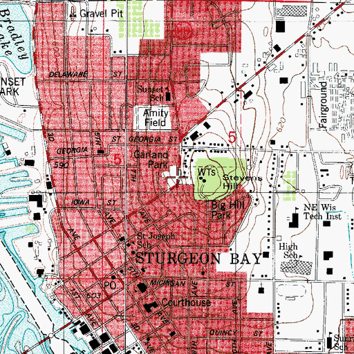 Topographic Map of Garland Park, WI
