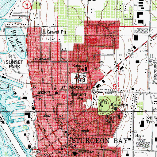 Topographic Map of Amity Field, WI