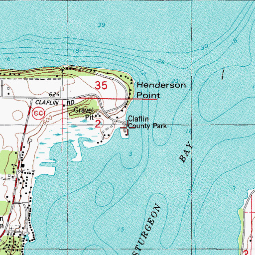 Topographic Map of Claflin County Park, WI