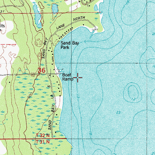 Topographic Map of Sand Bay, WI