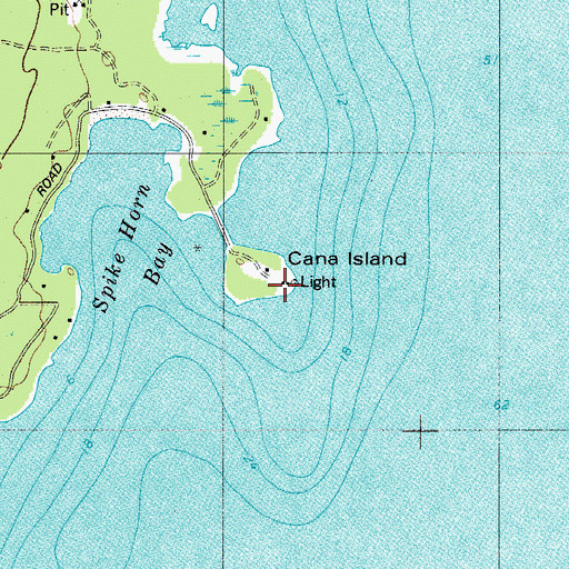Topographic Map of Cana Island Light, WI