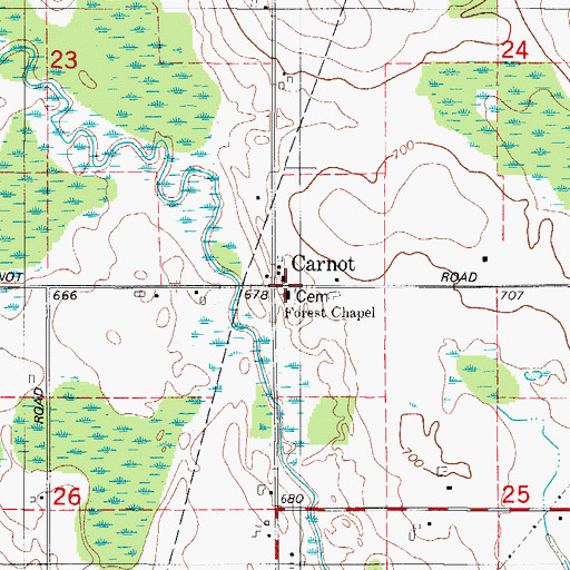 Topographic Map of Forest Chapel, WI