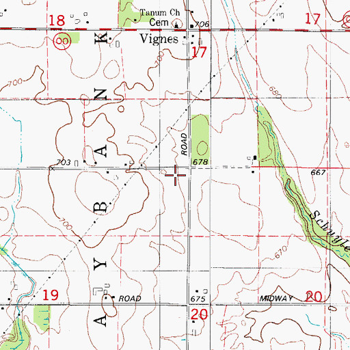 Topographic Map of Tanum Church, WI