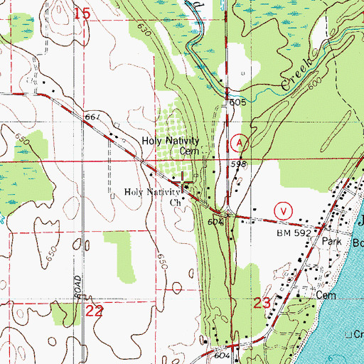Topographic Map of Holy Nativity Church, WI
