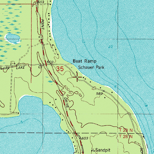 Topographic Map of Schauer Park, WI
