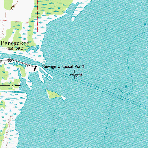 Topographic Map of Pensaukee Harbor Light, WI