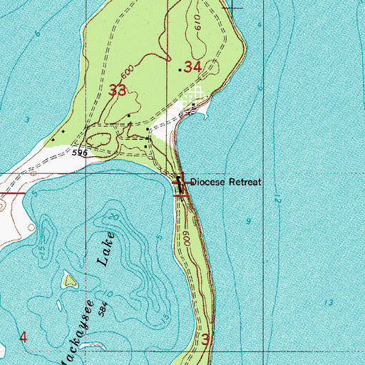 Topographic Map of Diocese Retreat, WI