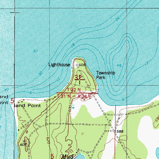 Topographic Map of Gilbraltar Township Park, WI