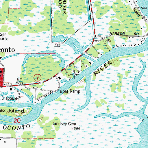 Topographic Map of Newport Marina, WI