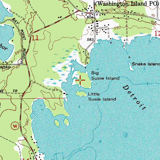 Topographic Map of Big Susie Island, WI