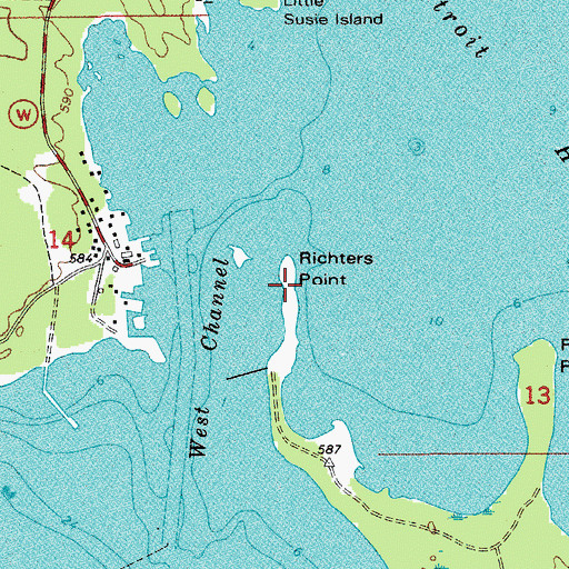 Topographic Map of Richters Point, WI