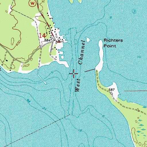 Topographic Map of West Channel, WI
