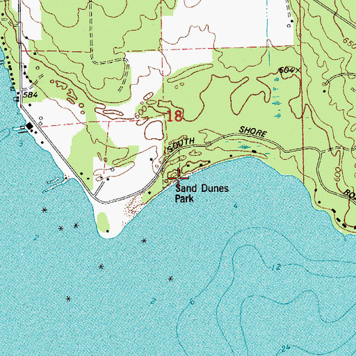 Topographic Map of Sand Dunes Park, WI