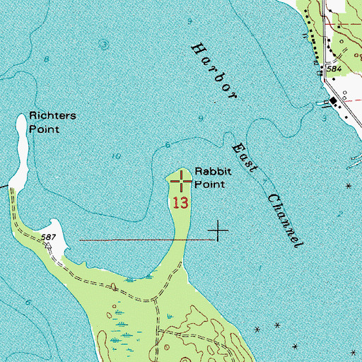 Topographic Map of Rabbit Point, WI