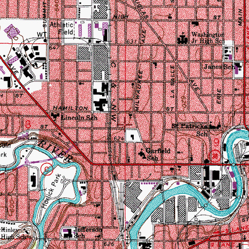Topographic Map of Pugh's Peerless Marina, WI