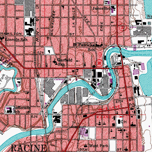 Topographic Map of Fifth Street Yacht Club, WI