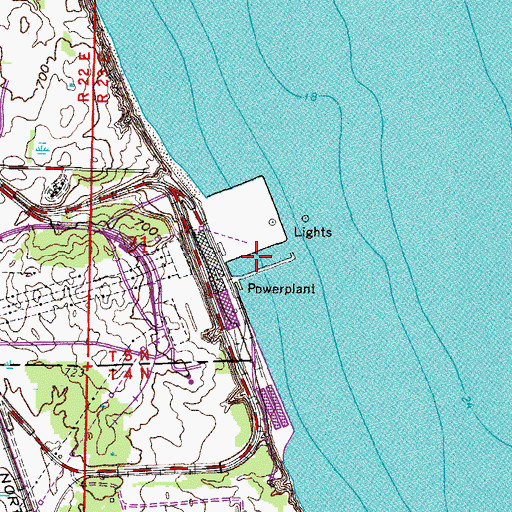 Topographic Map of Oak Creek Harbor, WI