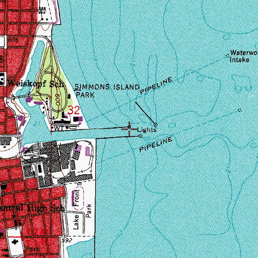 Topographic Map of Kenosha Light, WI