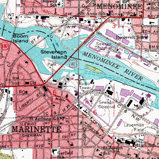 Topographic Map of WMAM, WI