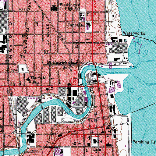 Topographic Map of Harbor Lite Yacht Club, WI