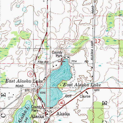 Topographic Map of Kewaunee County Park, WI