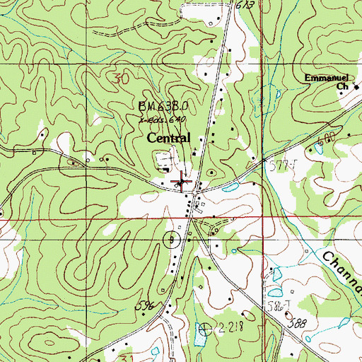 Topographic Map of Central Institute (historical), AL