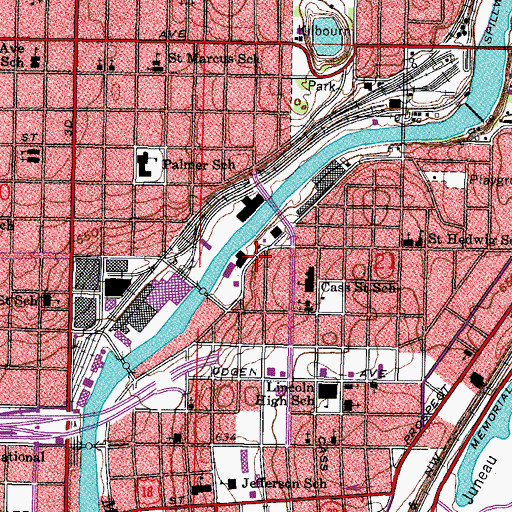 Topographic Map of Northern Light Company, WI