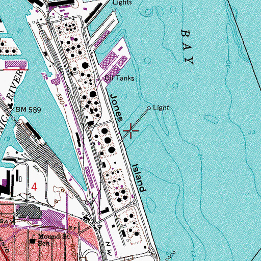 Topographic Map of Liquid Cargo Pier, WI