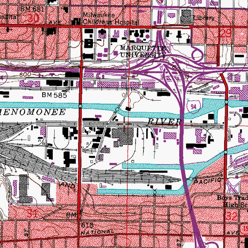 Topographic Map of Wisconsin Electric Coal Yard, WI