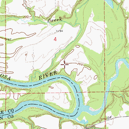 Topographic Map of Talasse (historical), AL