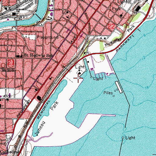 Topographic Map of McKinley Marina South, WI