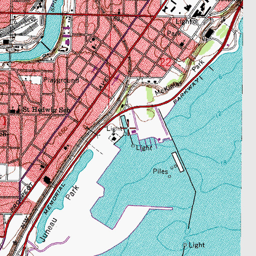 Topographic Map of McKinley Marina, WI